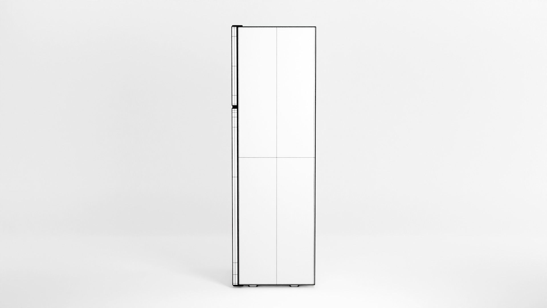 Refrigerator silver Low-poly 3D model_14