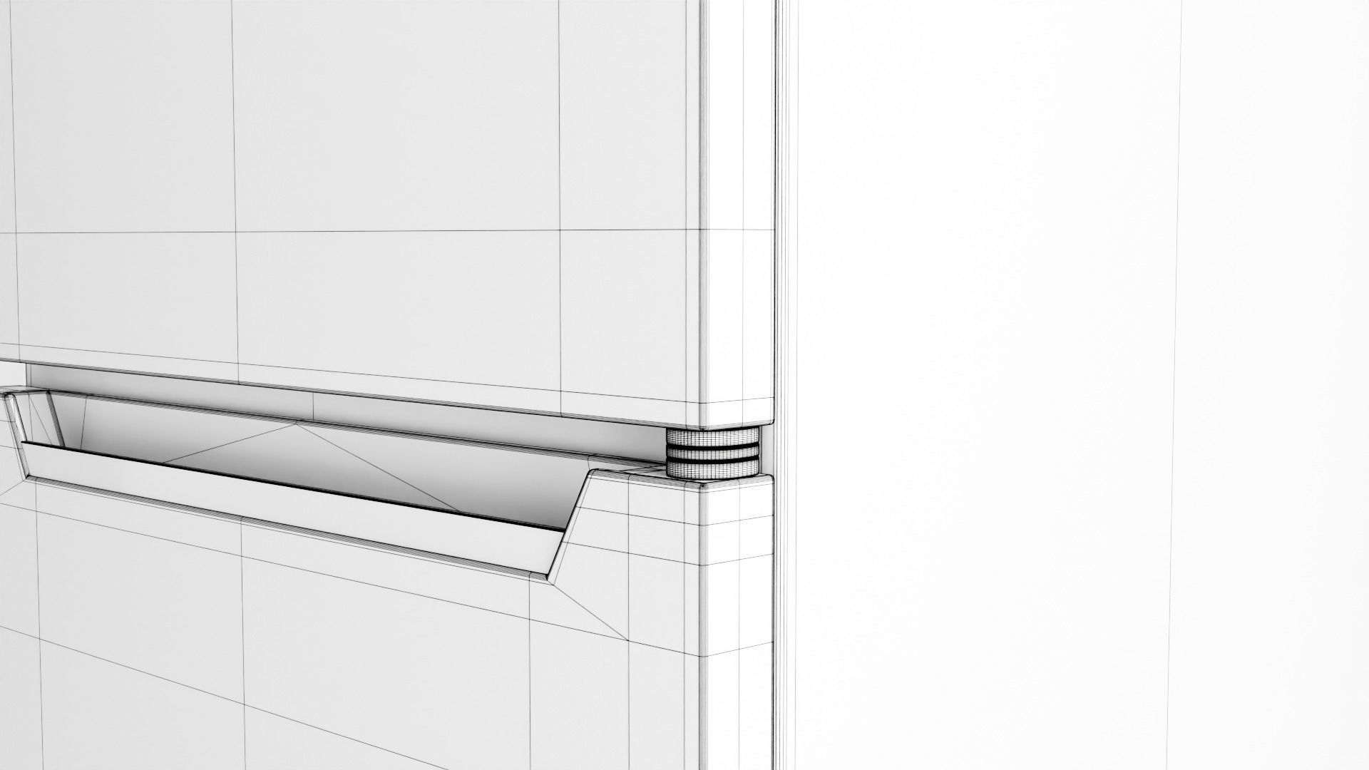 Refrigerator silver Low-poly 3D model_16