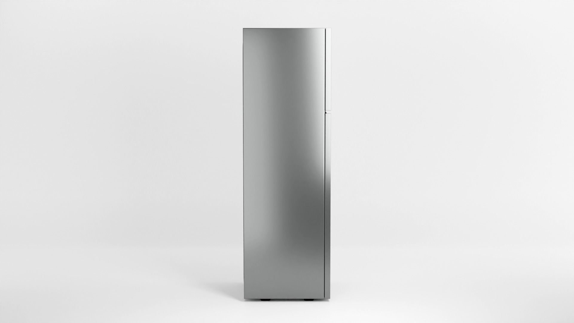 Refrigerator silver Low-poly 3D model_2