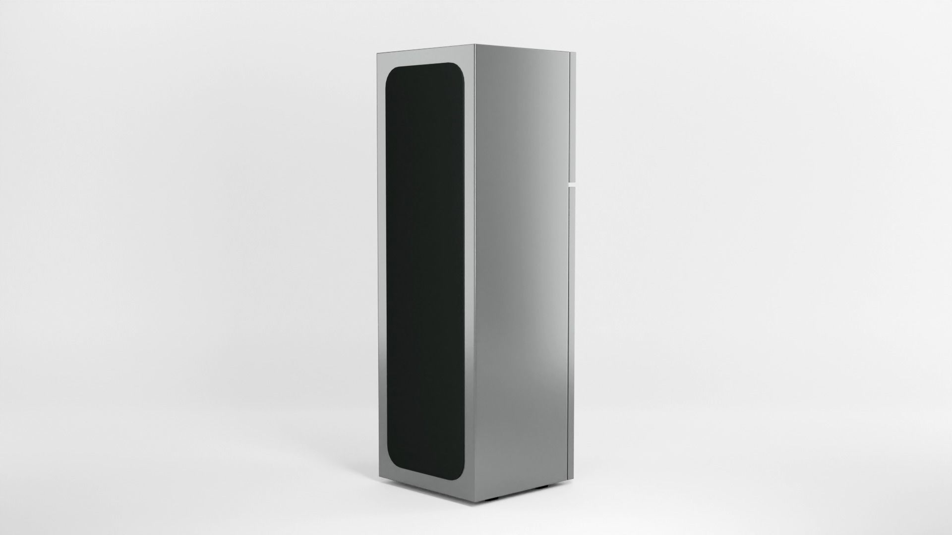 Refrigerator silver Low-poly 3D model_3