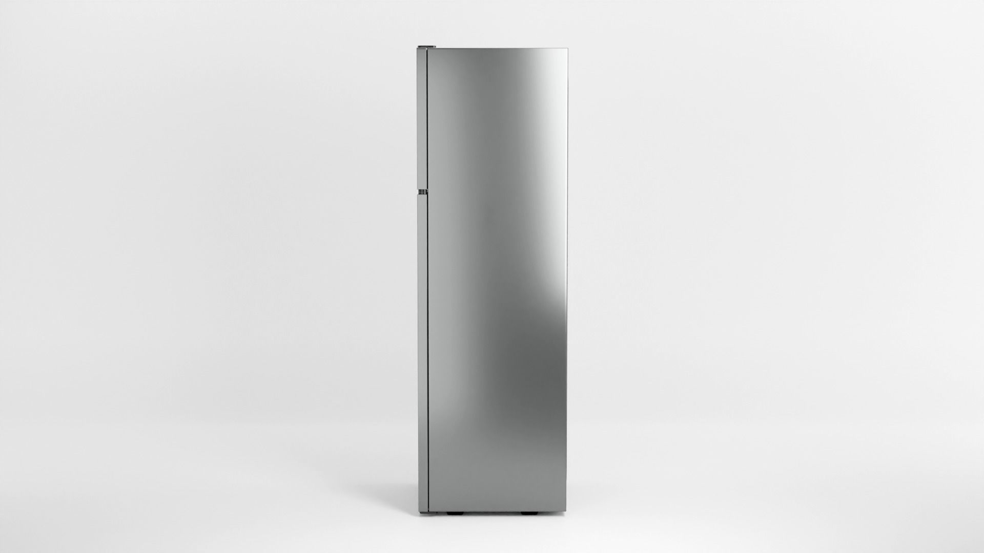 Refrigerator silver Low-poly 3D model_6