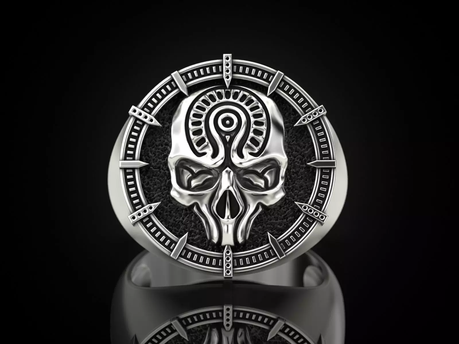 Skull ring 1601 3D print model_0
