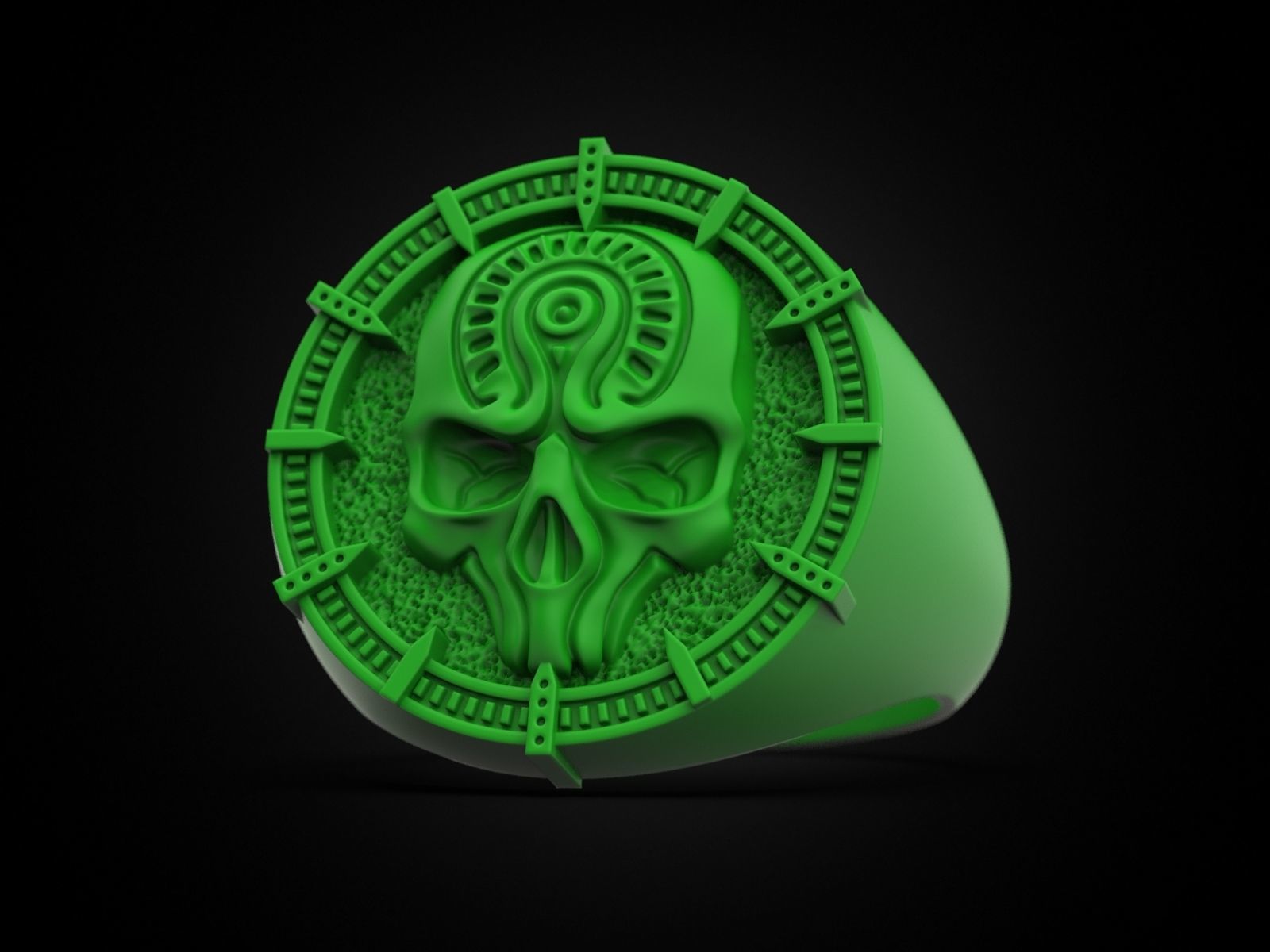 Skull ring 1601 3D print model_7