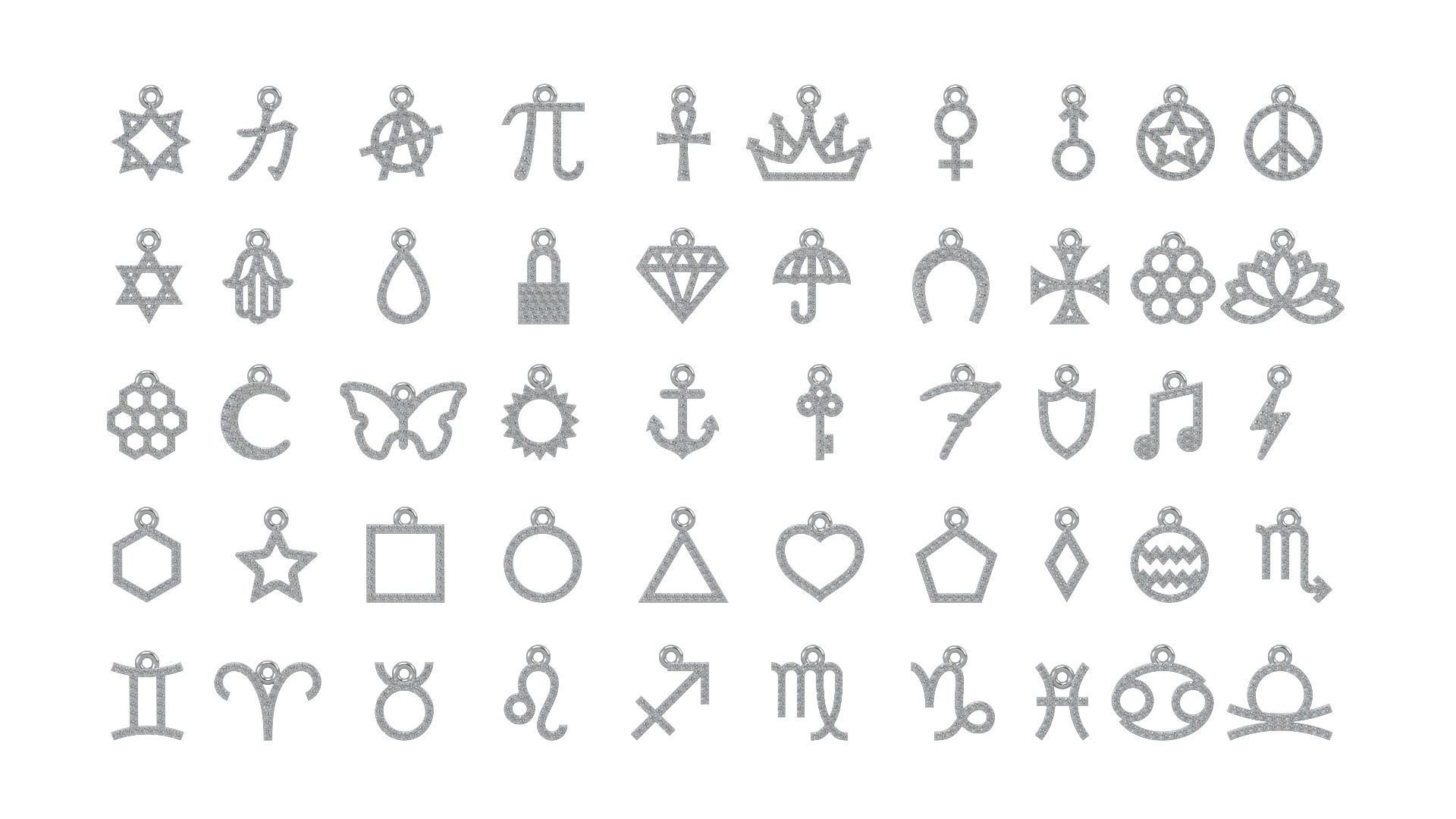 Simple forn Charm and Pendant 3D print model_7