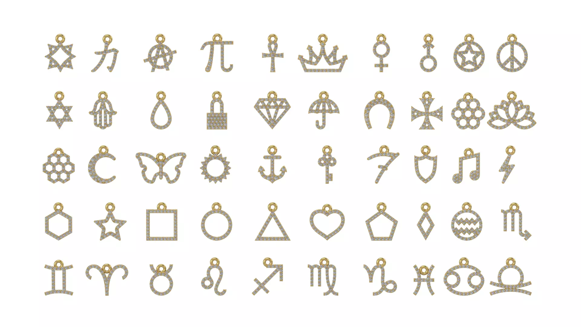 Simple forn Charm and Pendant 3D print model_0