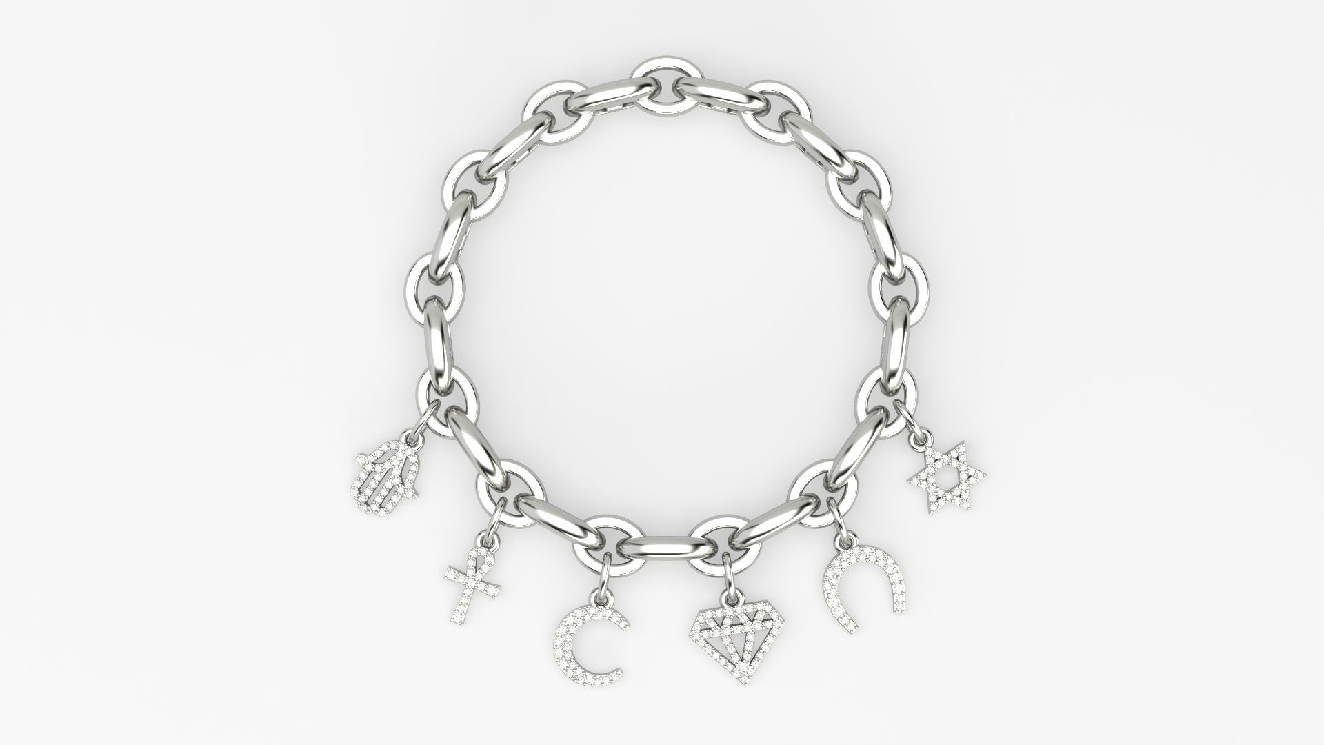 Simple forn Charm and Pendant 3D print model_8