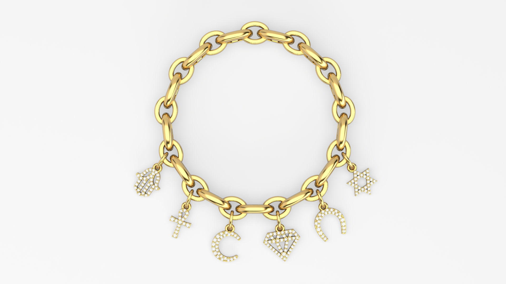 Simple forn Charm and Pendant 3D print model_2