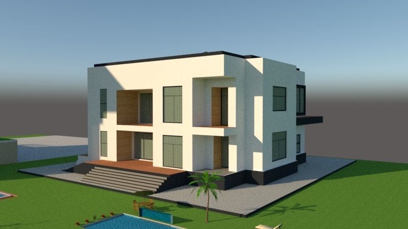 architecture house model plus guest house 3D model_26