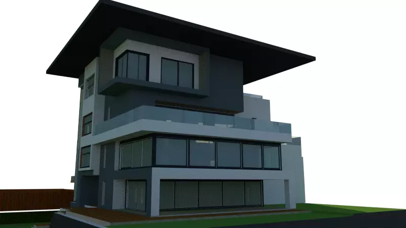 architecture house model plus guest house 3D model_0