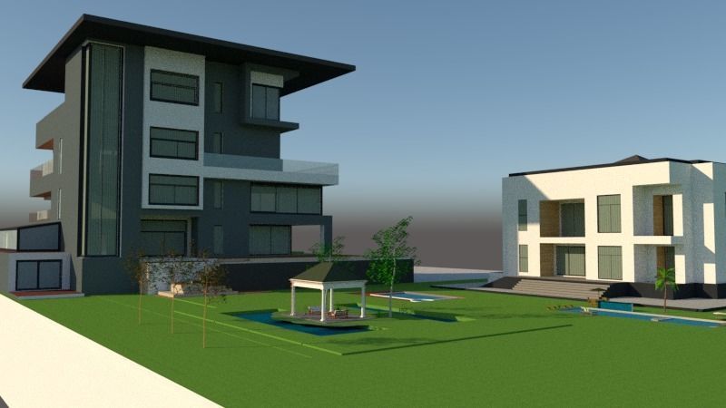 architecture house model plus guest house 3D model_33