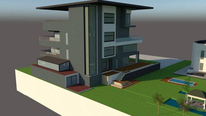 architecture house model plus guest house 3D model_15