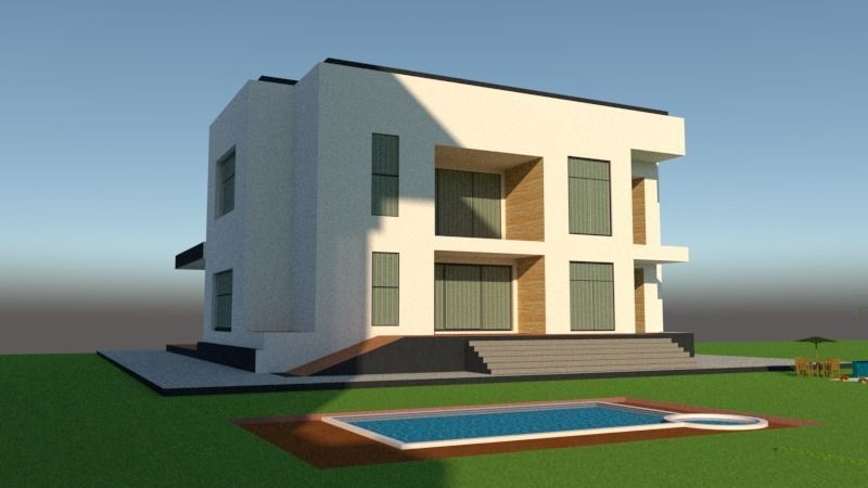architecture house model plus guest house 3D model_23