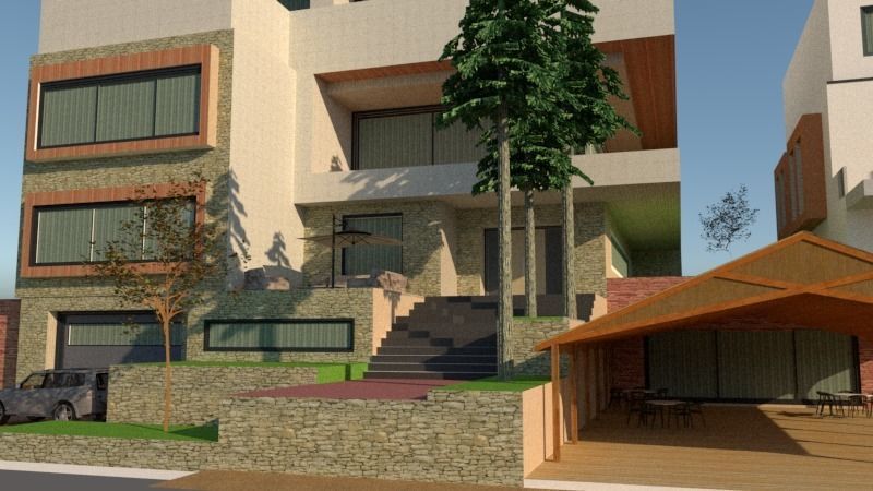 architecture house model plus guest house 3D model_11