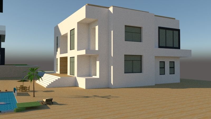architecture house model plus guest house 3D model_25