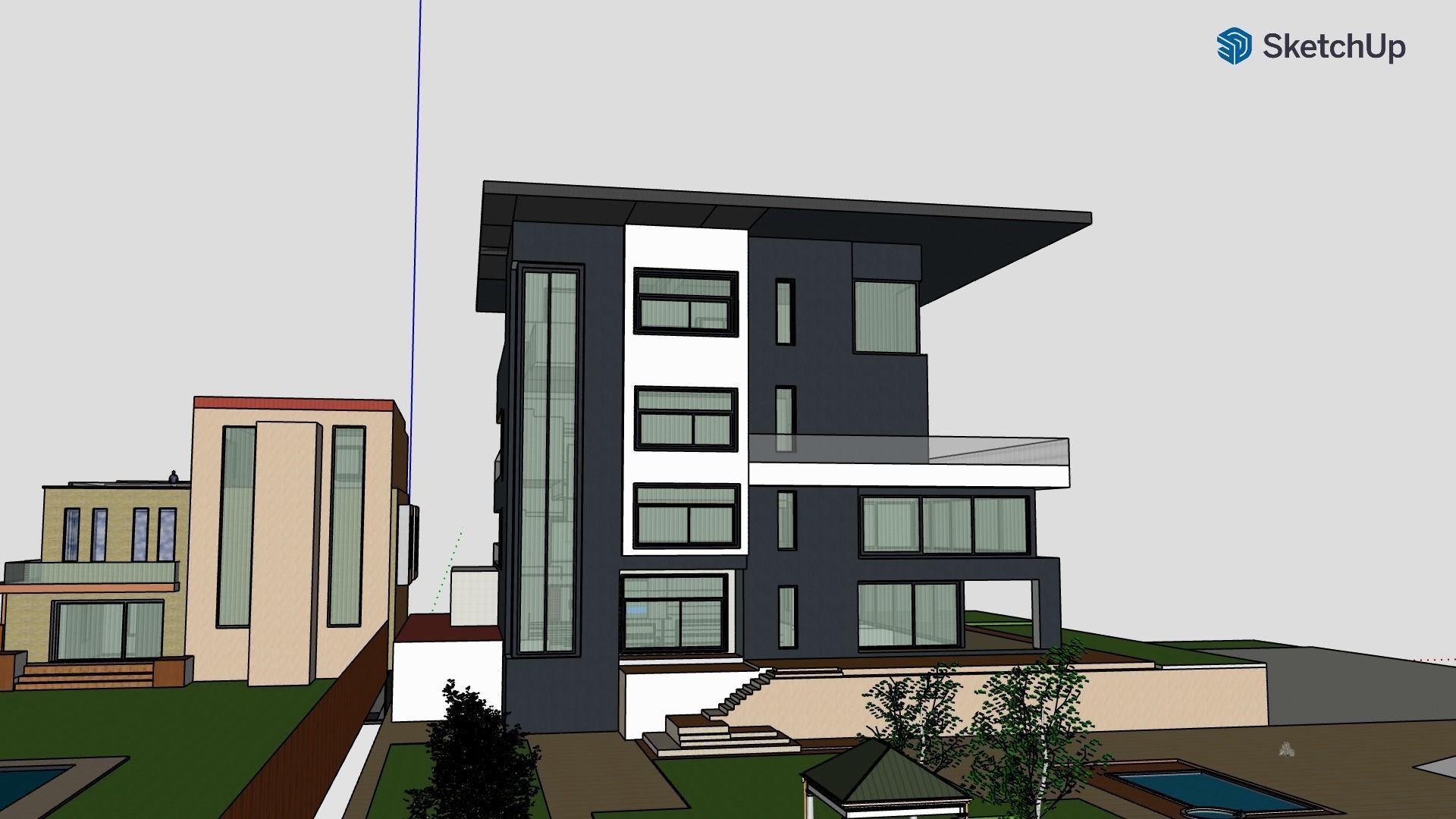 architecture house model plus guest house 3D model_32