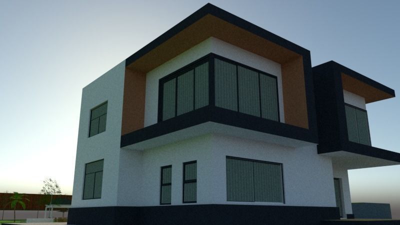 architecture house model plus guest house 3D model_27