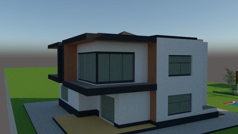 architecture house model plus guest house 3D model_14