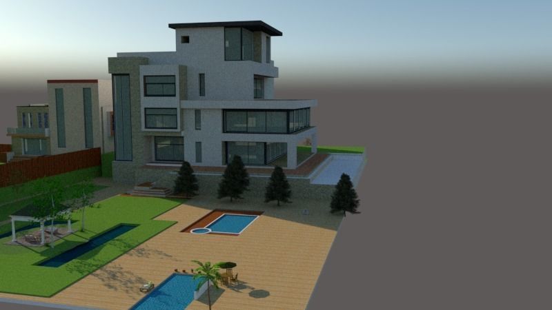architecture house model plus guest house 3D model_18