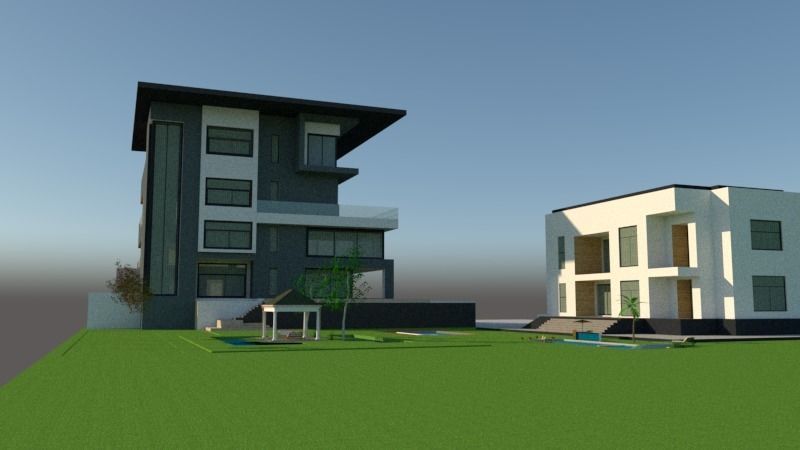 architecture house model plus guest house 3D model_34