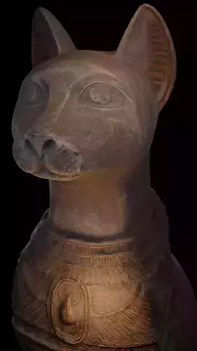 Anubis Statue Egypt Cat MidPoly 3D scan