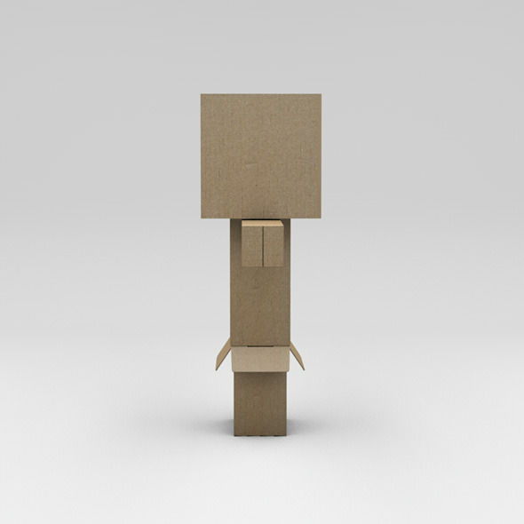 Rigged Danbo Amazon Cardboard Character with Controllers Low-poly 3D model_8