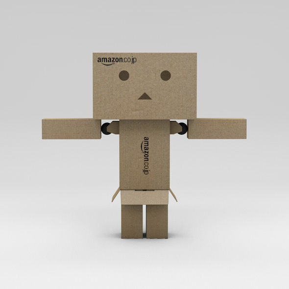 Rigged Danbo Amazon Cardboard Character with Controllers Low-poly 3D model_6