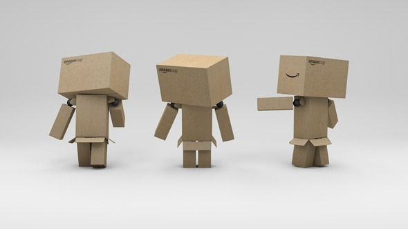 Rigged Danbo Amazon Cardboard Character with Controllers Low-poly 3D model_4
