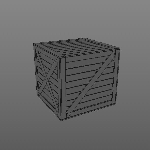  Old Wooden Shipping Transport Box Low-poly 3D model_1