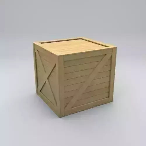  Old Wooden Shipping Transport Box Low-poly 3D model
