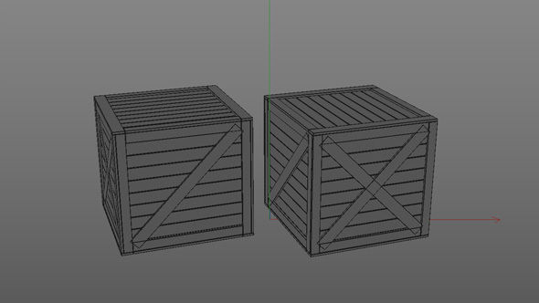  Old Wooden Shipping Transport Box Low-poly 3D model_3