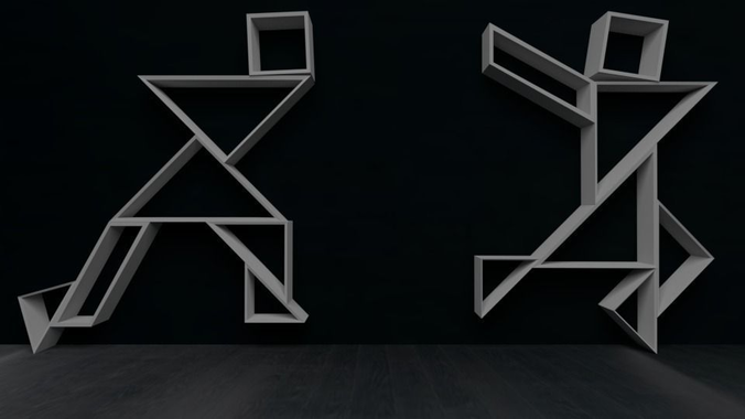 Book Case  Low-poly 3D model