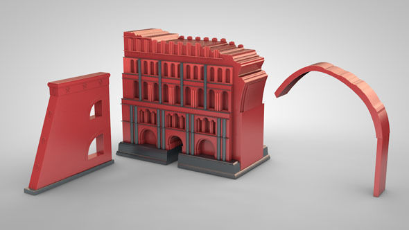 Taq Kasra Persian Temple and Palace Low-poly 3D model_2