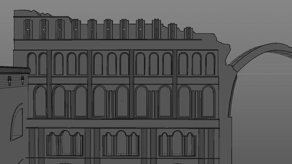 Taq Kasra Persian Temple and Palace Low-poly 3D model_7