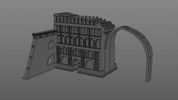 Taq Kasra Persian Temple and Palace Low-poly 3D model_5