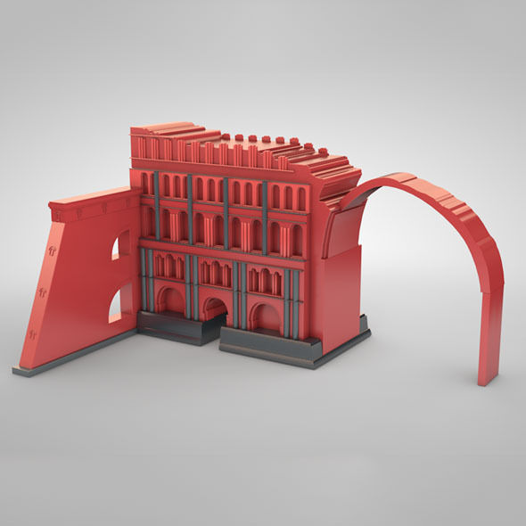 Taq Kasra Persian Temple and Palace Low-poly 3D model_3