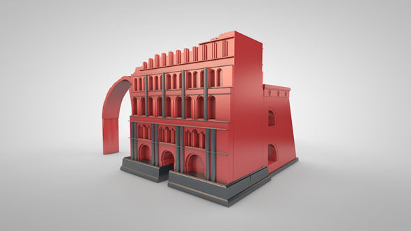 Taq Kasra Persian Temple and Palace Low-poly 3D model_1