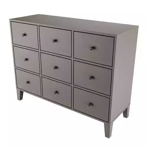 BRYGGJA Chest of 9 drawers dark gray 118x92 cm