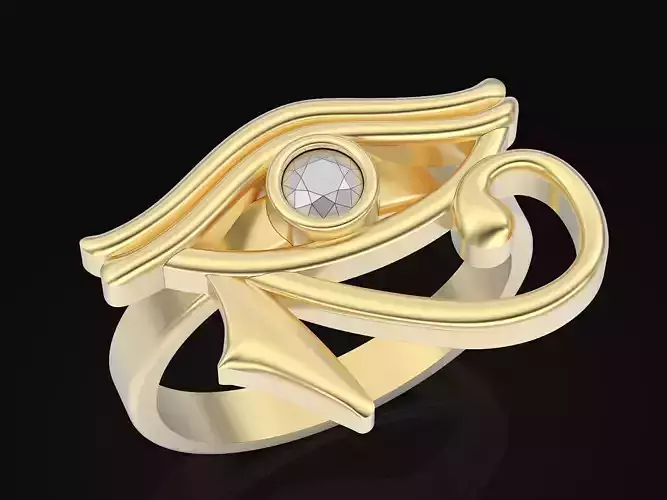 Egyptian Eye Ring Sculpture jewelry Gold