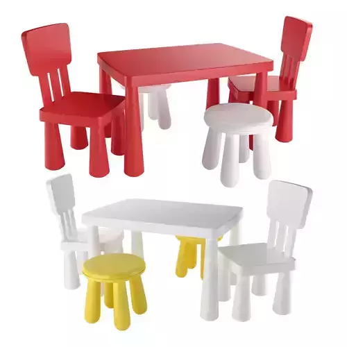 Childrens chair  Childrens table Mammut 3D model