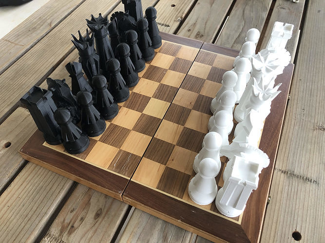 Large Modern Chess set 3d printable  3D print model