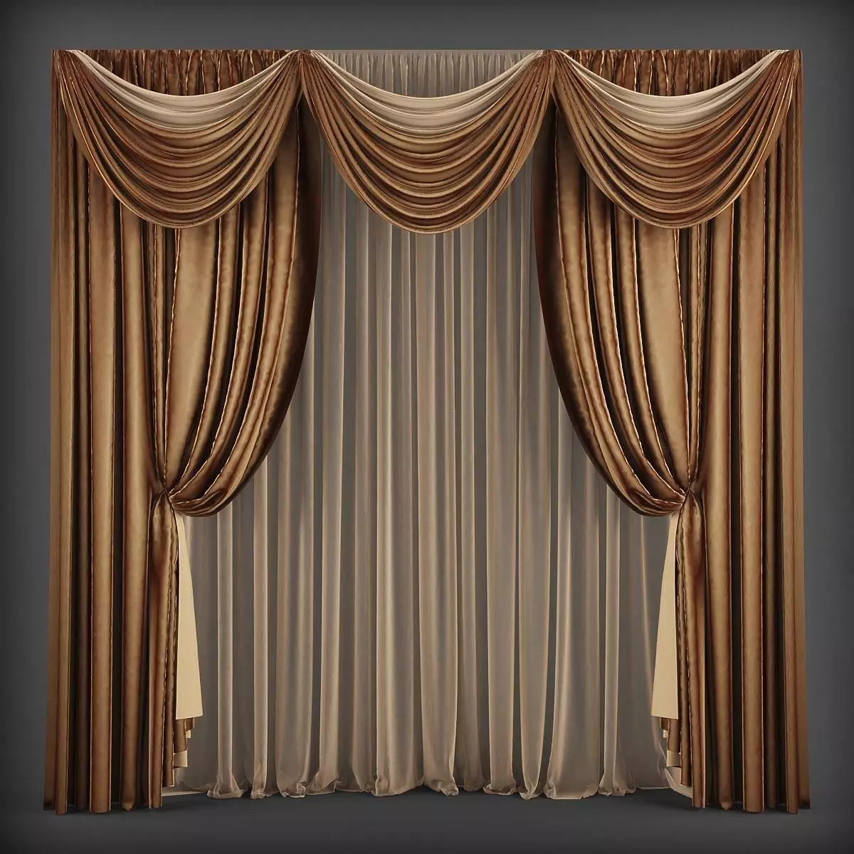 Curtain 3D model 164 Low-poly 3D model_0