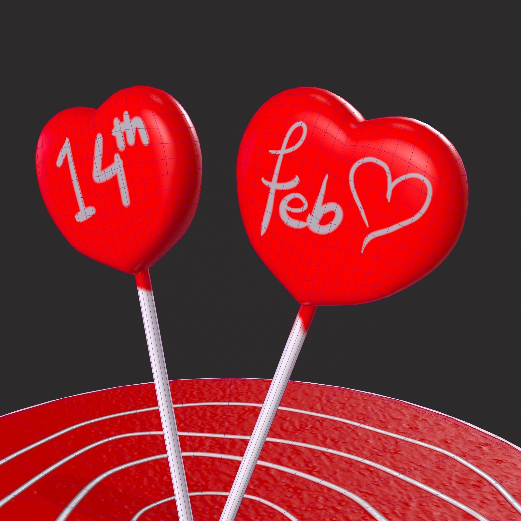 Layered Valentines Cake  Low-poly 3D model_10