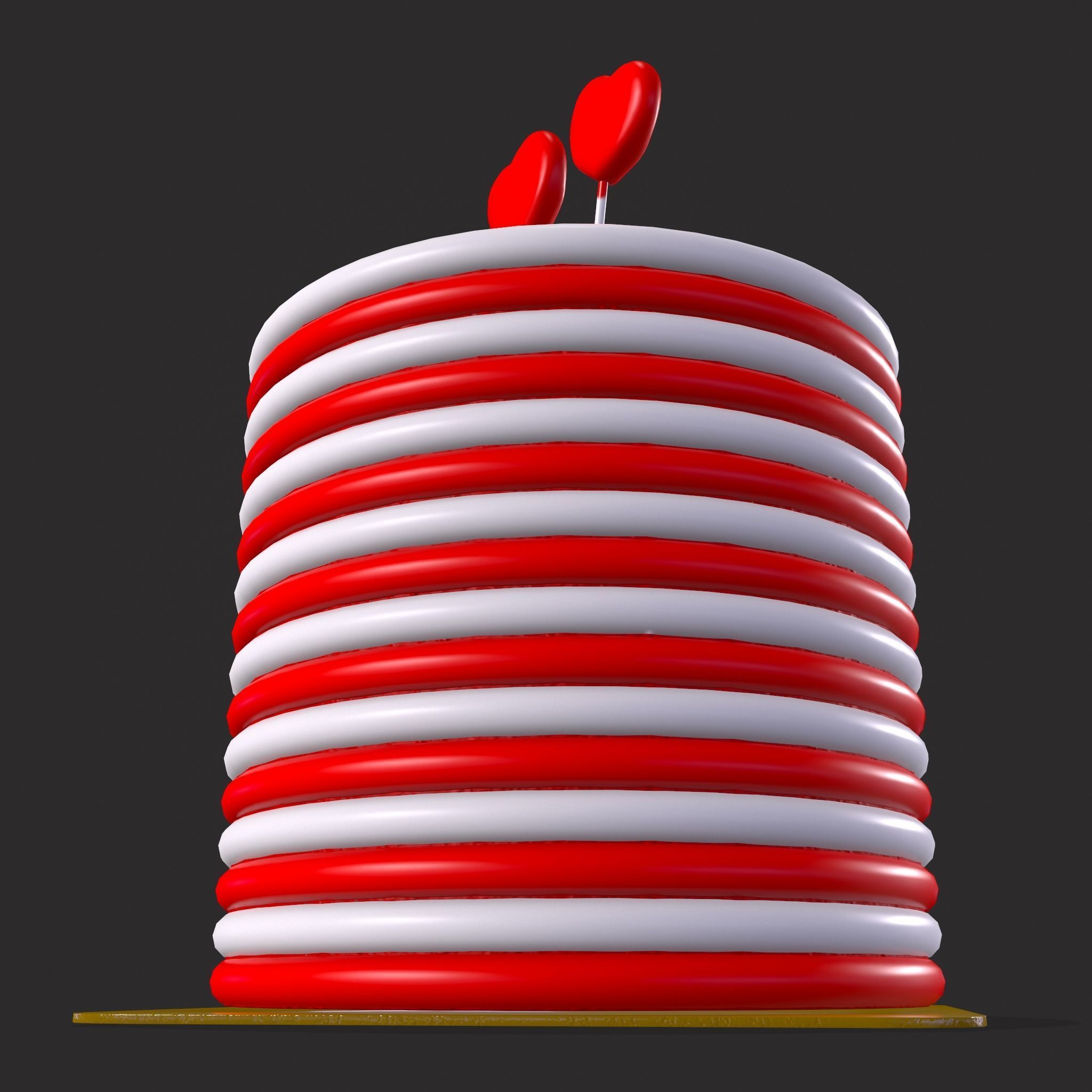 Layered Valentines Cake  Low-poly 3D model_19