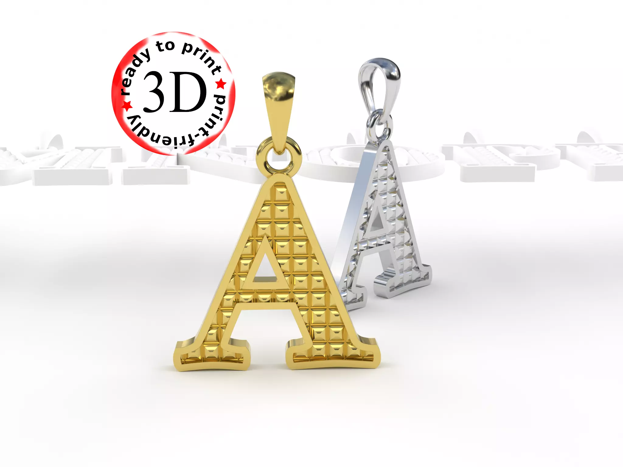 Pendant letter 3D print model