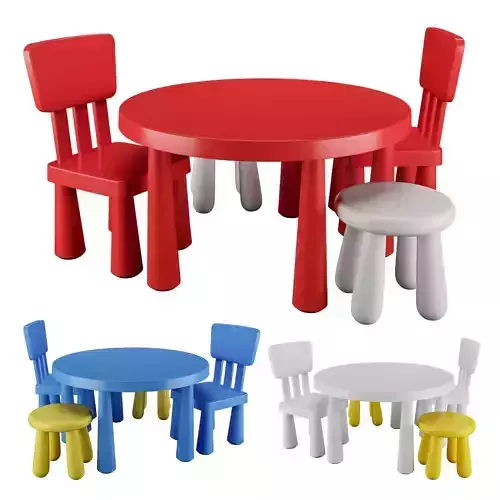 Childrens chair Childrens round table Mammut