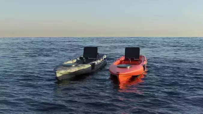 Kayak 3D model floating in ocean 3D Model Collection