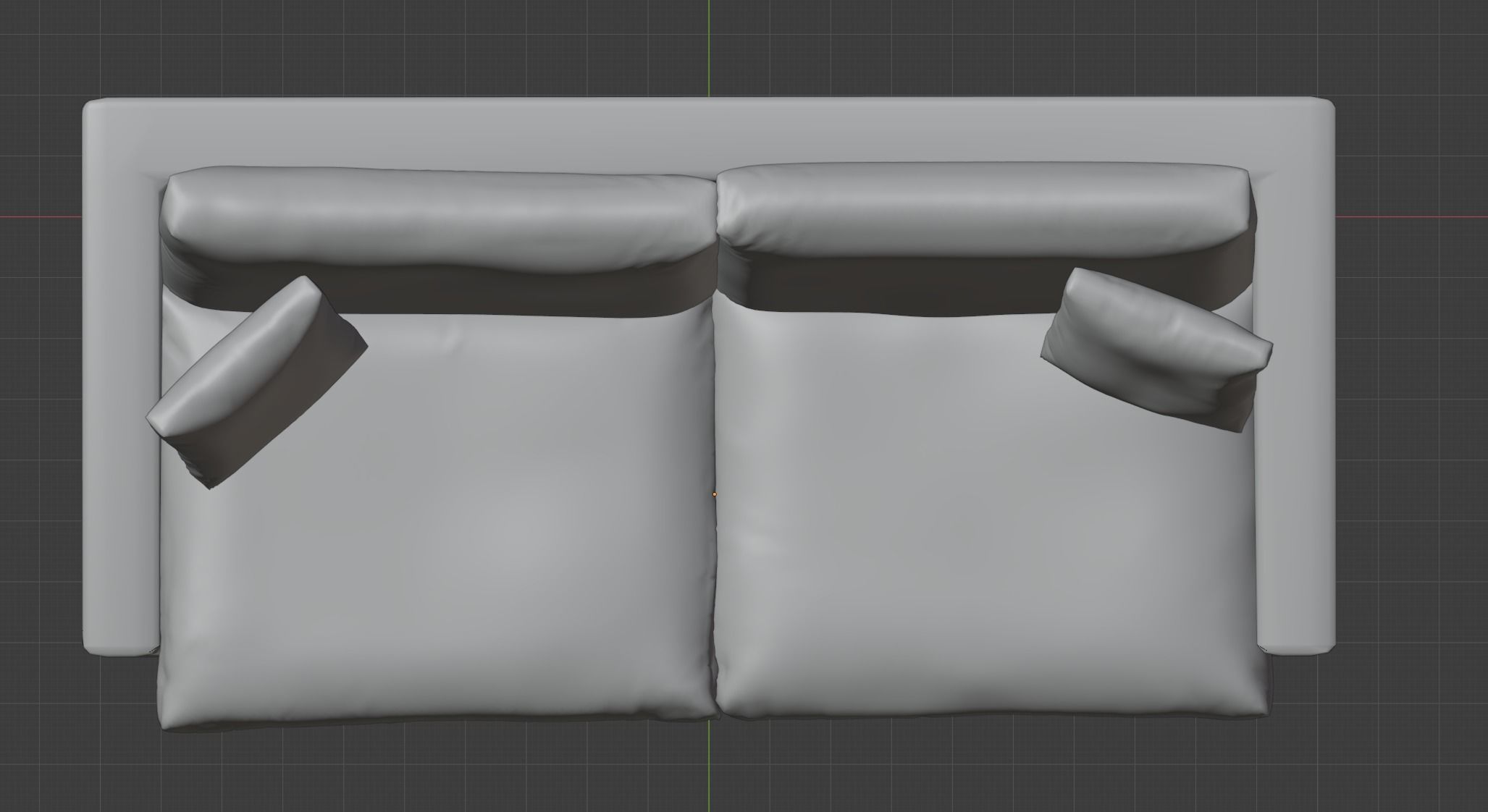 Green Loveseat Sofa with Pillows - Game Ready 3D Model Low-poly 3D model_7