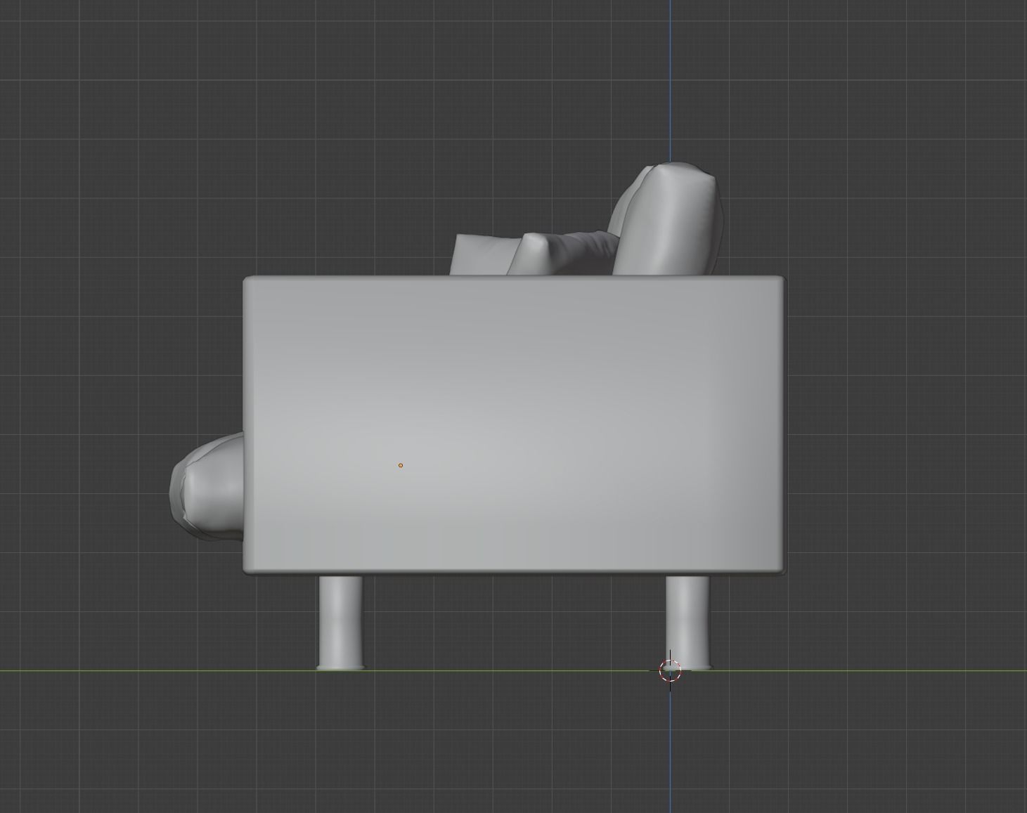 Green Loveseat Sofa with Pillows - Game Ready 3D Model Low-poly 3D model_5