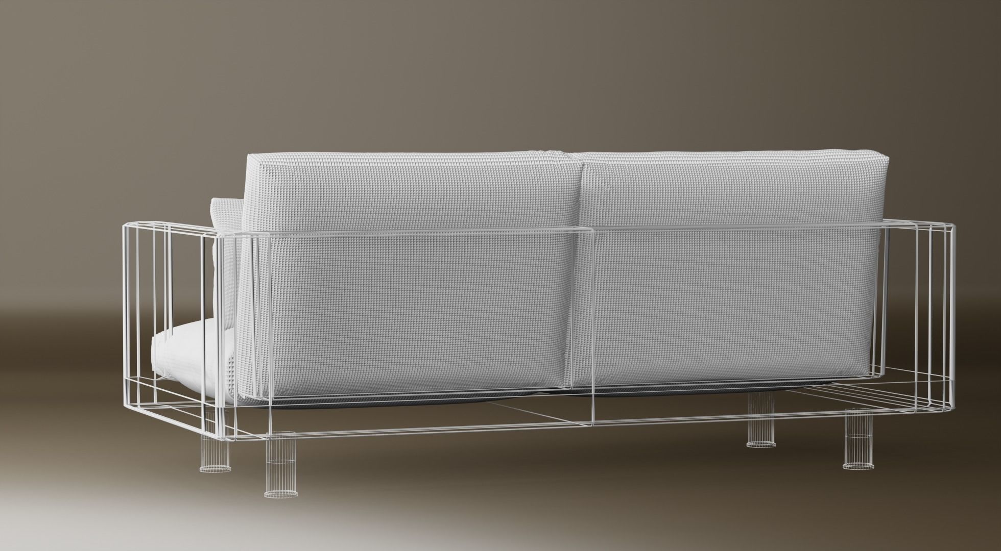 Green Loveseat Sofa with Pillows - Game Ready 3D Model Low-poly 3D model_3