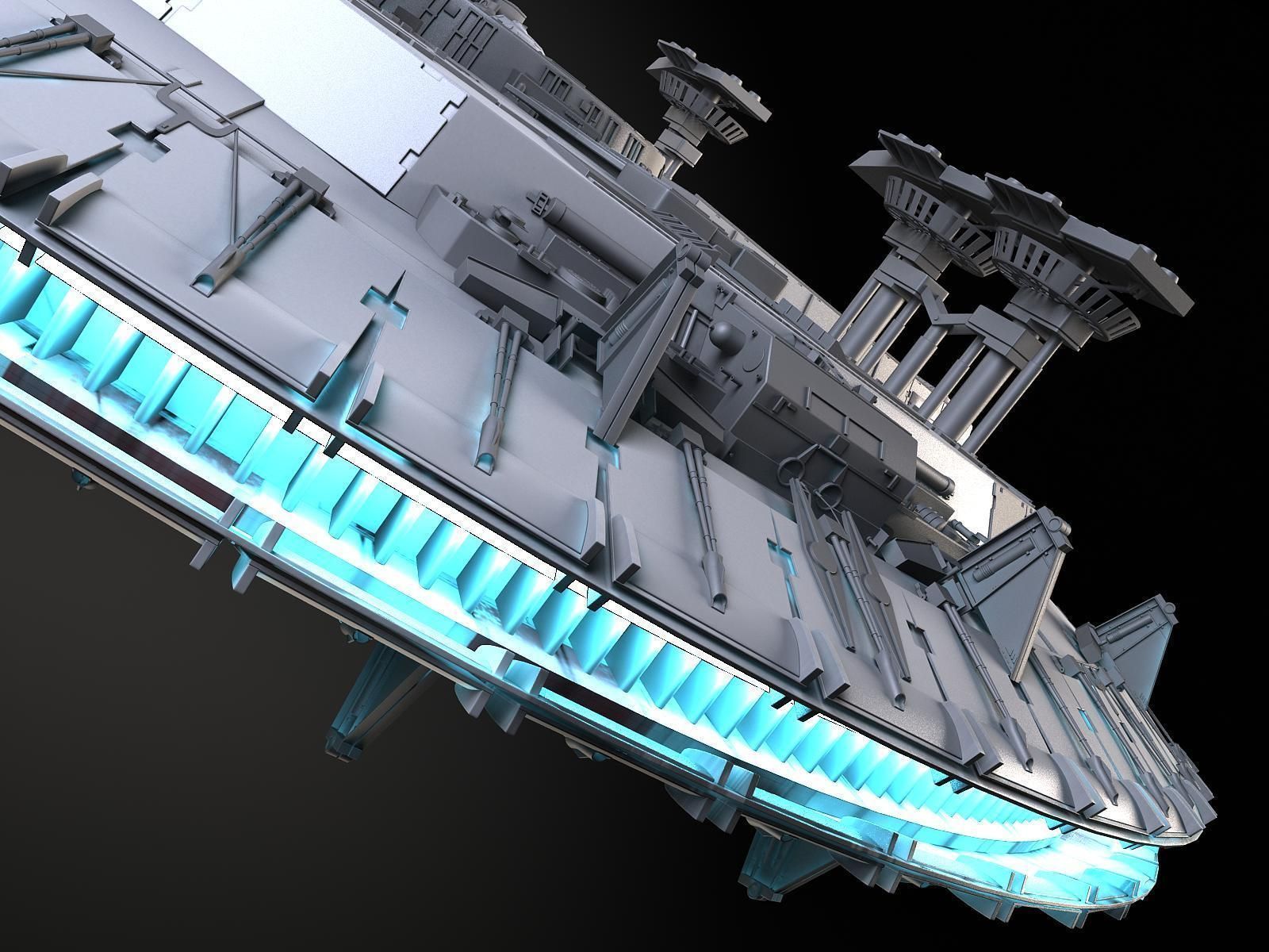 StarWars Millennium Falcon with Interior 3D model_21